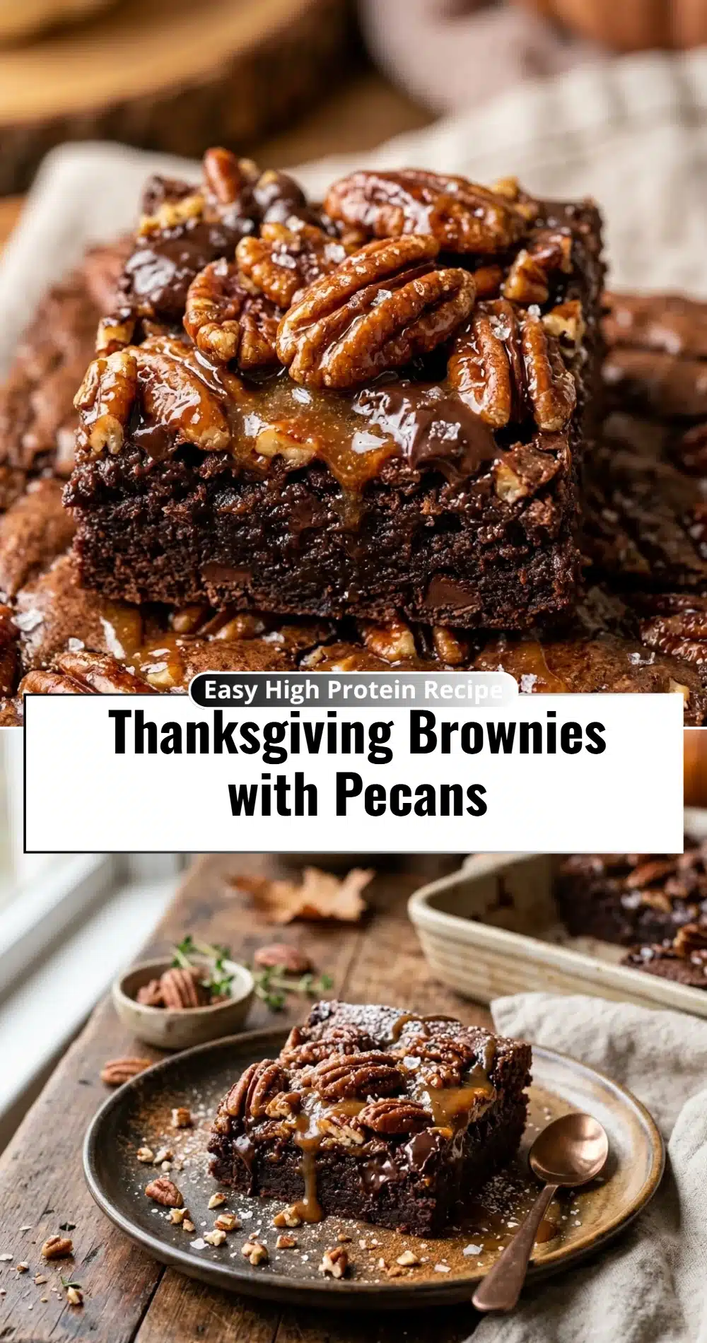 Thanksgiving Brownies with Pecans