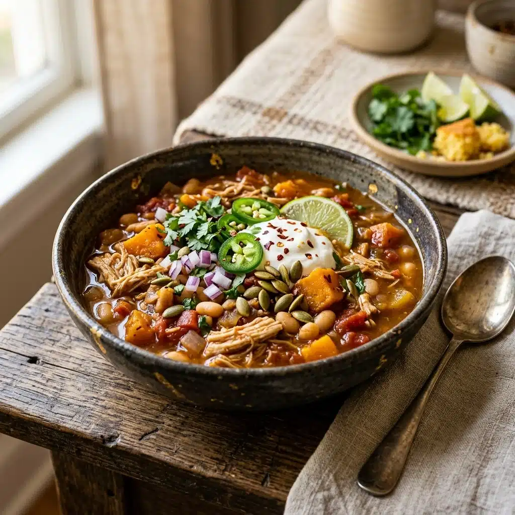 Turkey Pumpkin White Bean Chili