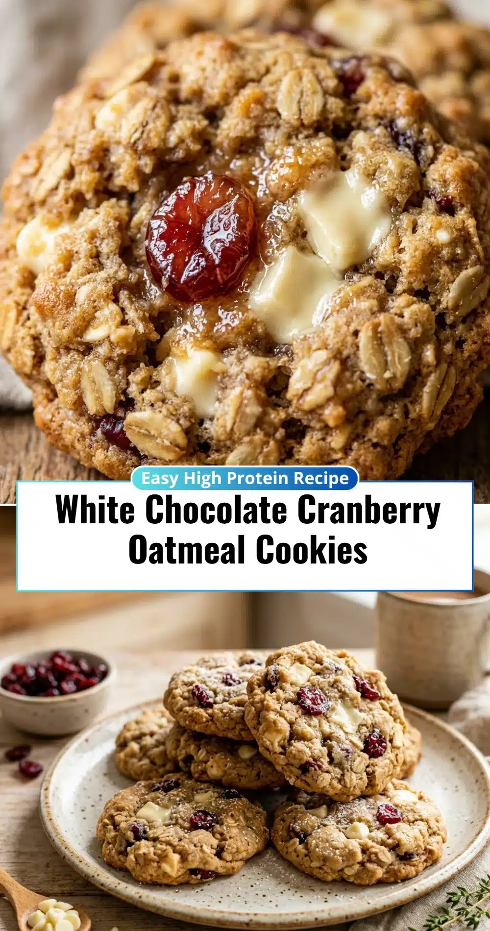 White Chocolate Cranberry Oatmeal Cookies