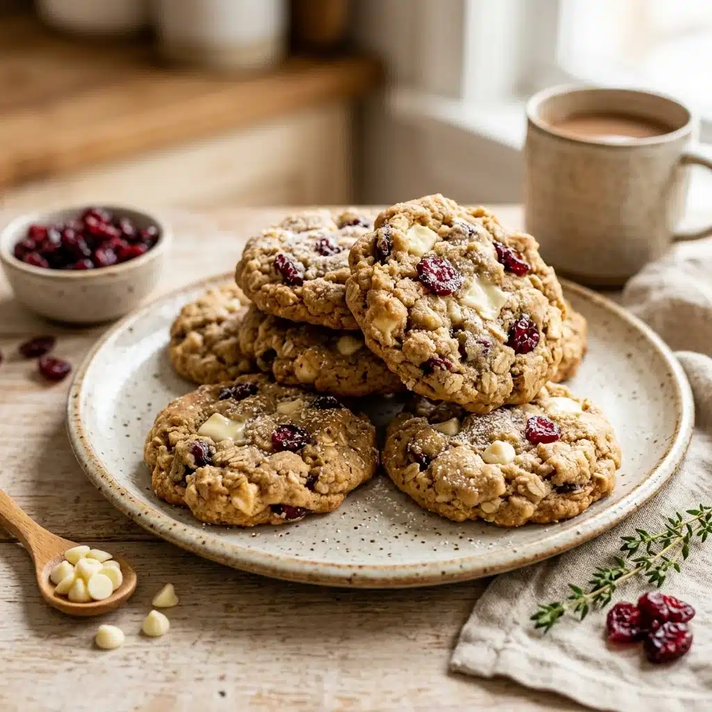 White Chocolate Cranberry Oatmeal Cookies